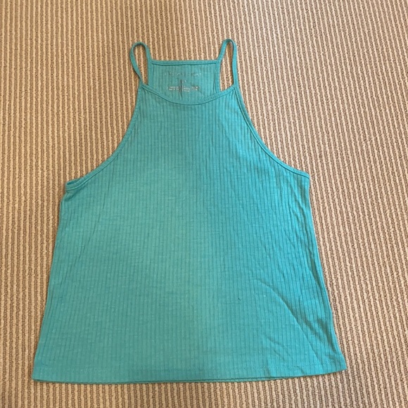 Aeropostale cropped high neck tank, turquoise - Picture 2 of 4